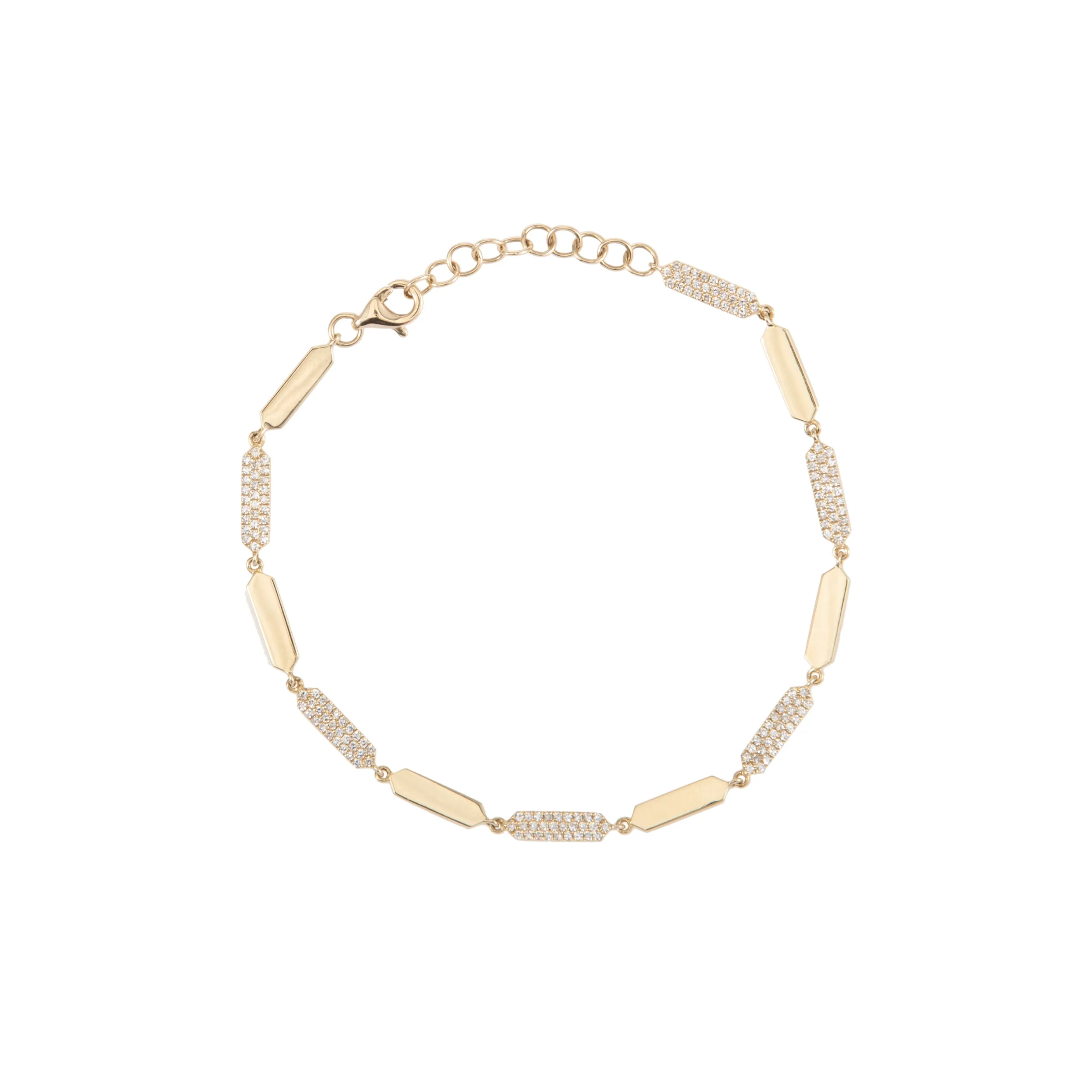 Julia Solid and Diamond Link Bracelet