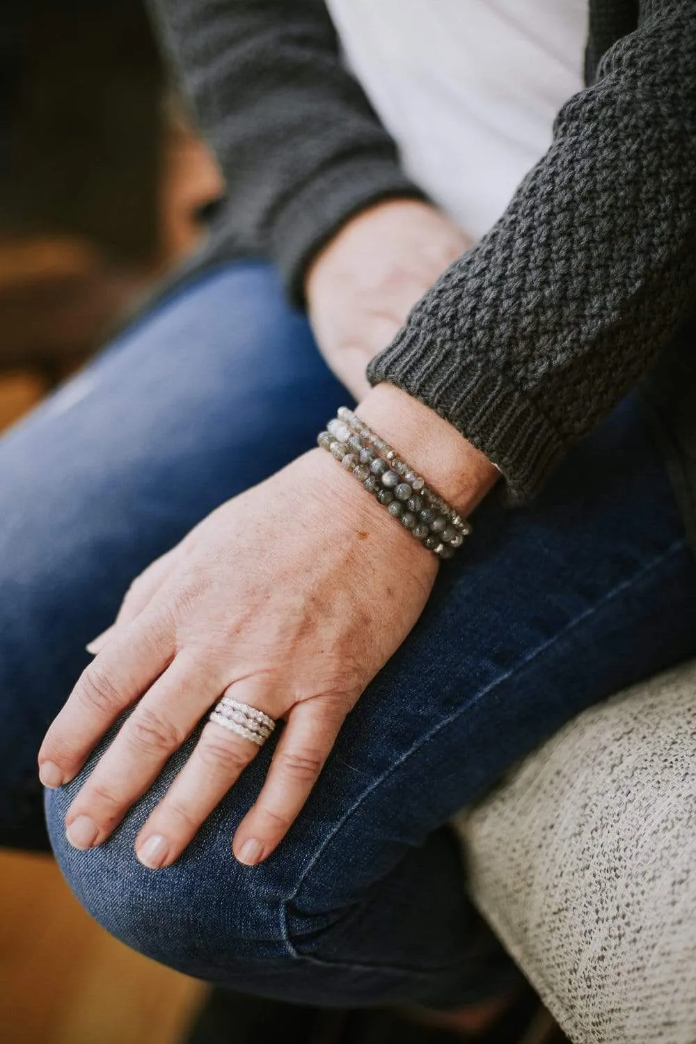 Labradorite & Moonstone Bracelet Set