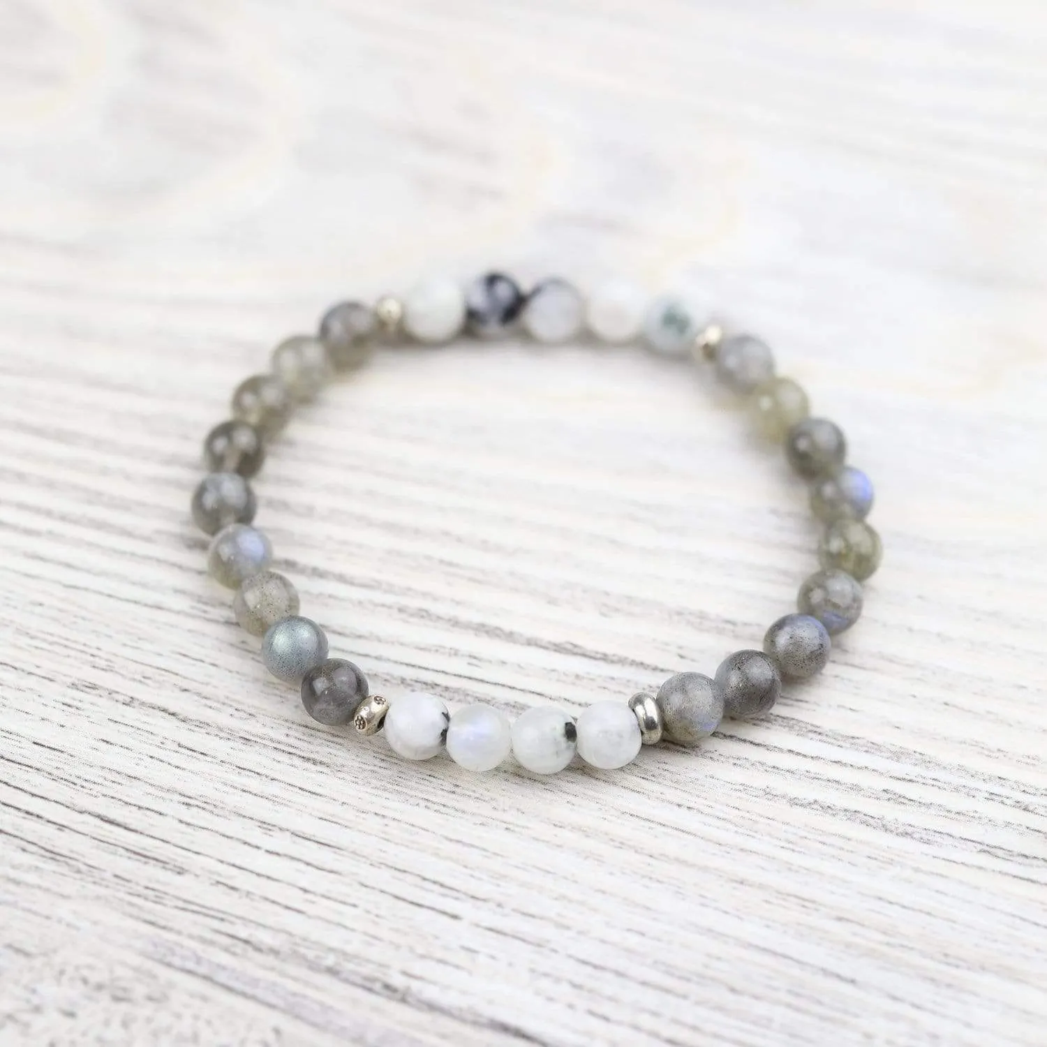 Labradorite & Moonstone Bracelet Set