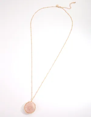 Long Caged Stone Necklace