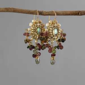 Maharaja Pearl Labradorite Earrings