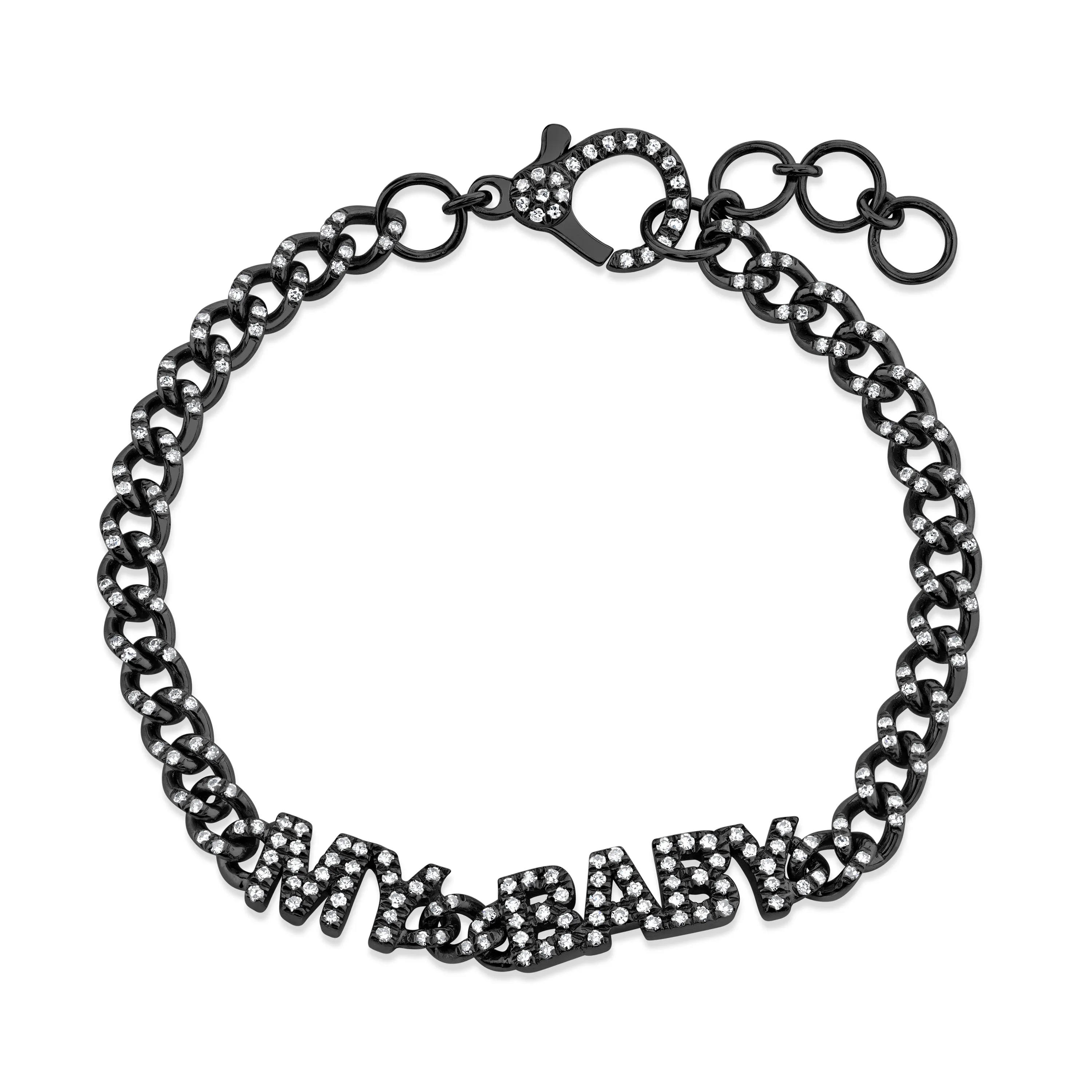 MINI ME DIAMOND PAVE "MY BABY" BABY LINK BRACELET