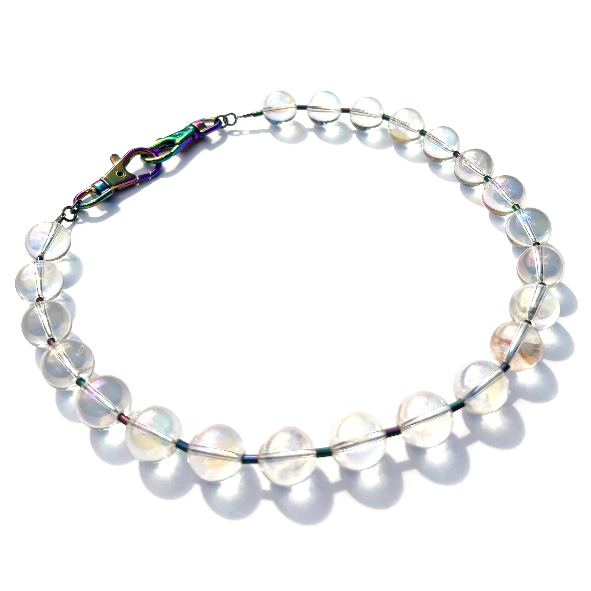 MPR x IMAGINARIUM: Clear Quartz Spheres   Iridescent Hematite Mix Necklace