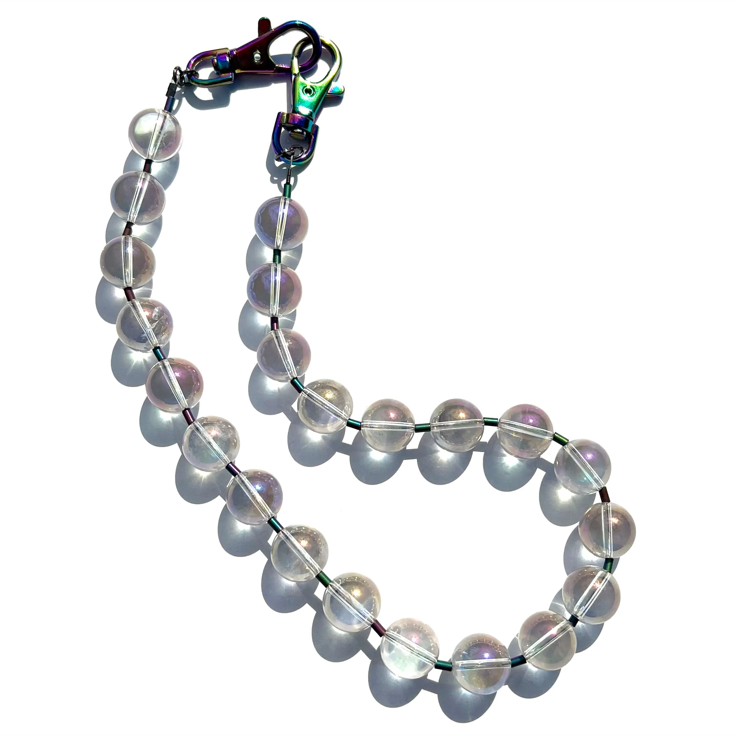 MPR x IMAGINARIUM: Clear Quartz Spheres   Iridescent Hematite Mix Necklace