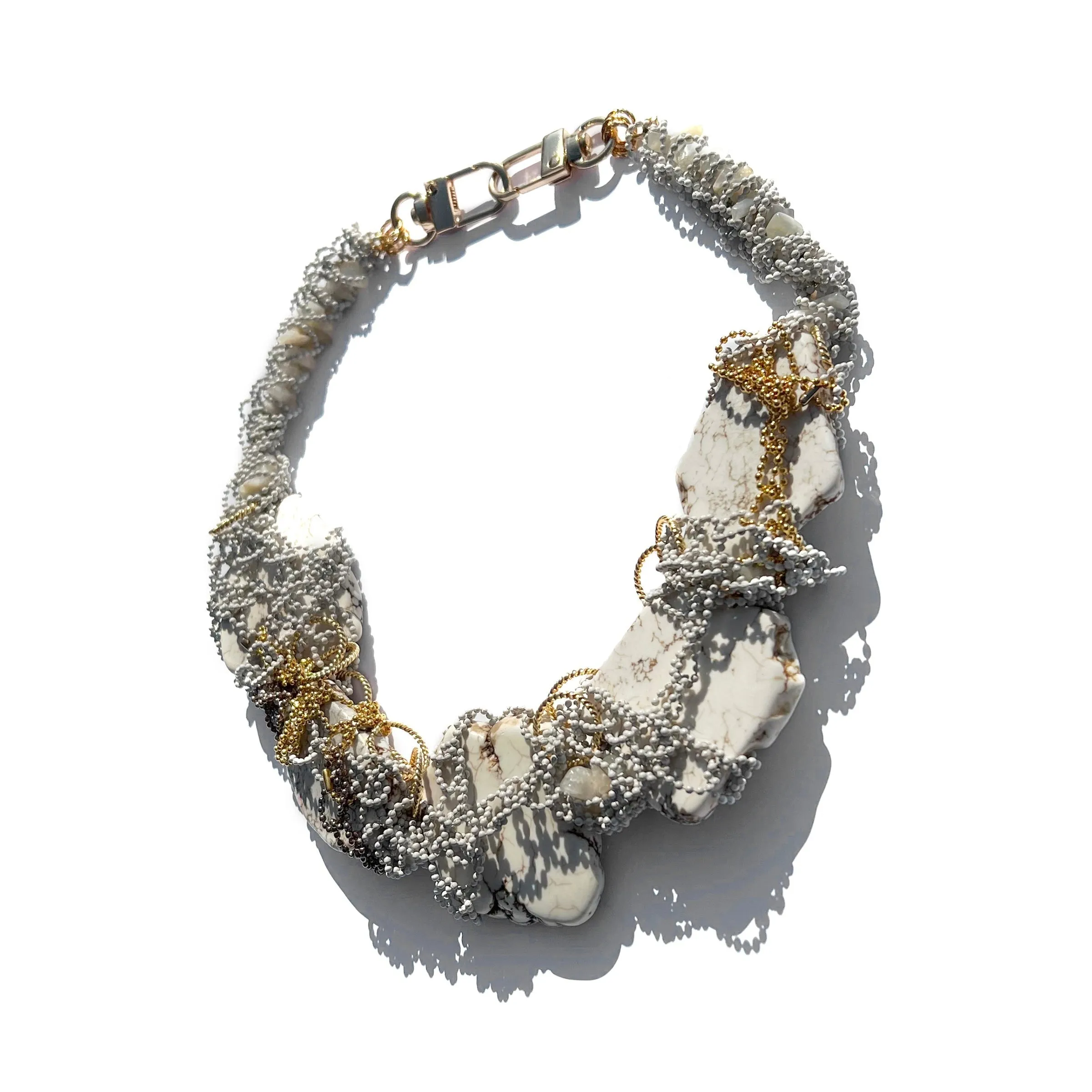 MPR x THE IMAGINARIUM: Cream Marble and Gold Chain Necklace