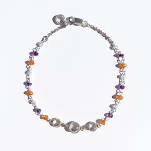 Multi Crystal Anklet Bracelet