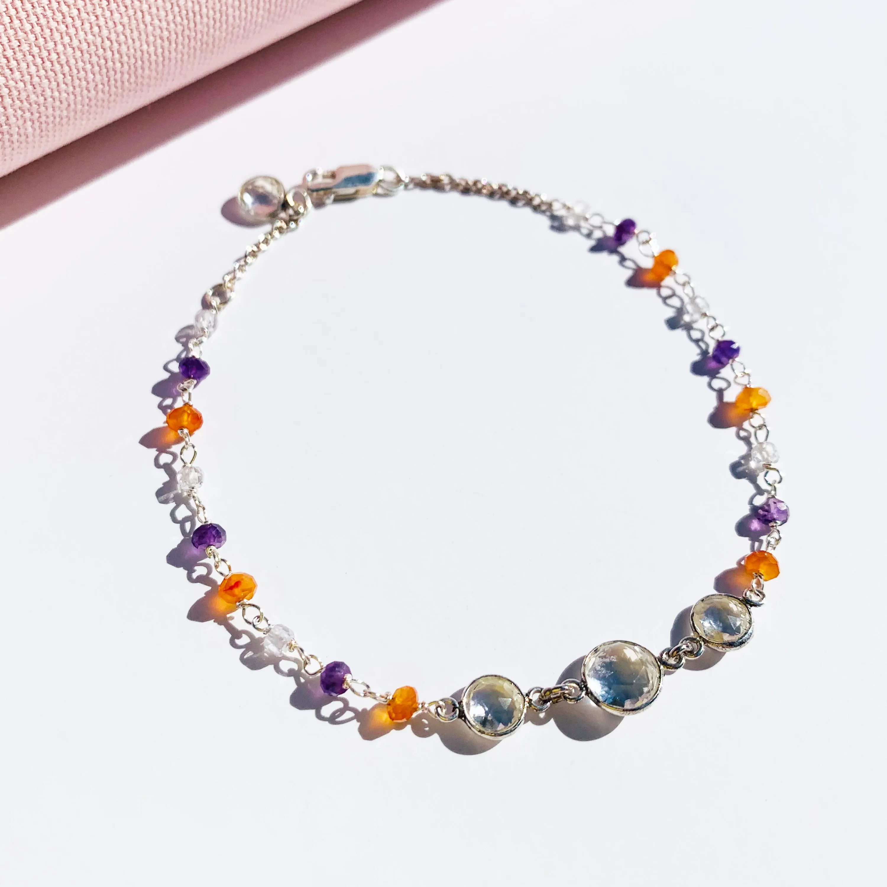 Multi Crystal Anklet Bracelet