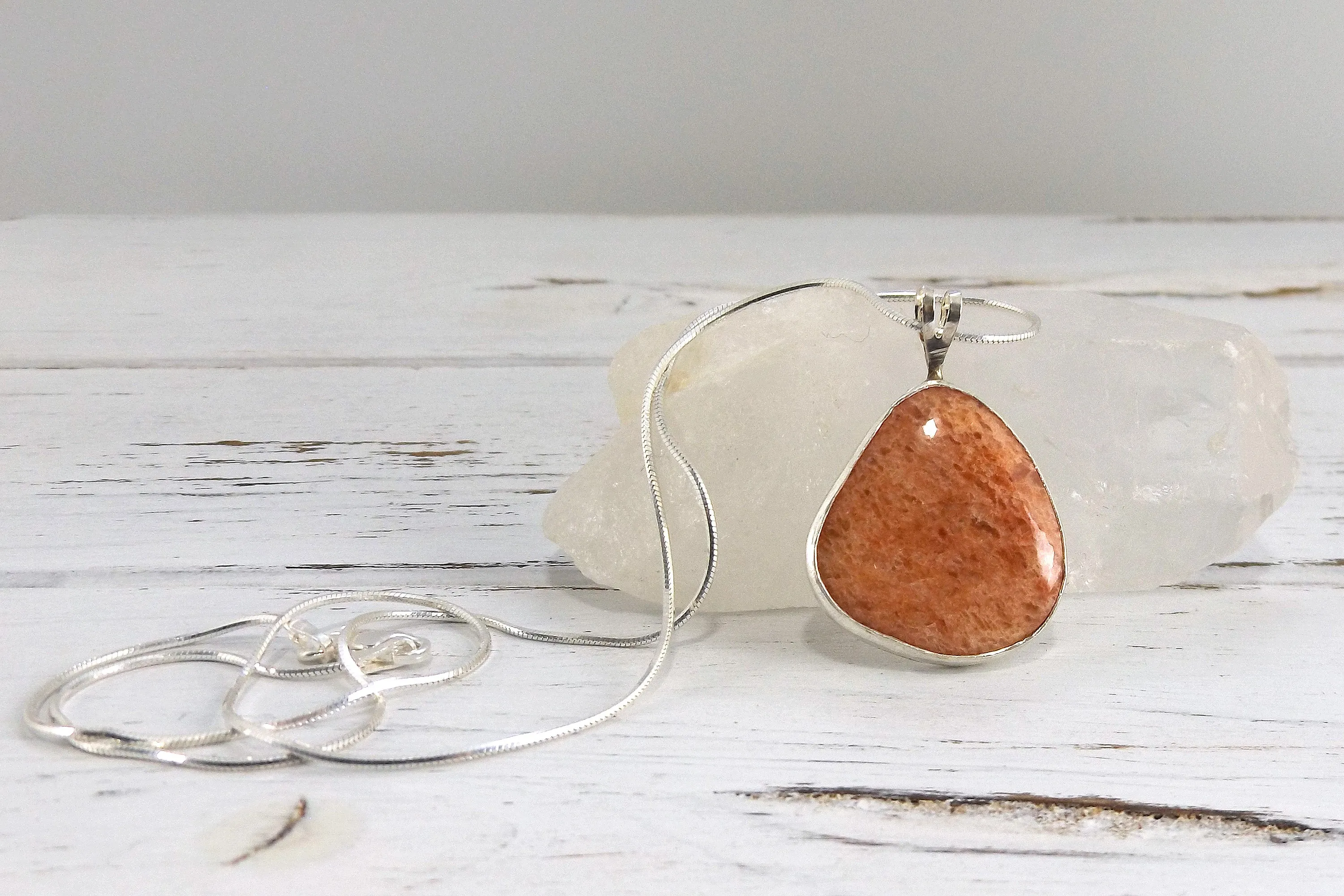 North Carolina Pink Quartzite Pendant Necklace