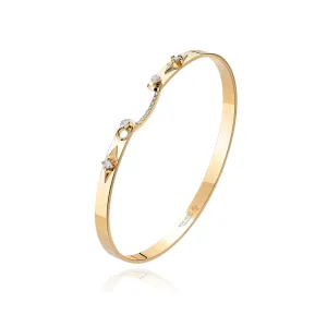 NOUVEL HERITAGE 18K YELLOW GOLD 'REVERIE' MOOD BANGLE BRACELET - 0.23CTW