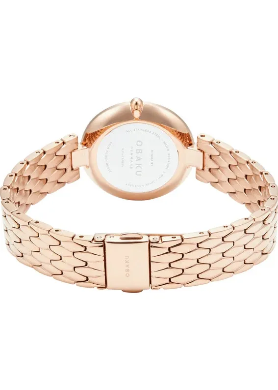 OBAKU DIAMANT-FUCHSIA ROSE GOLD BRACELET DIAMOND PATTERN V256LXVISV