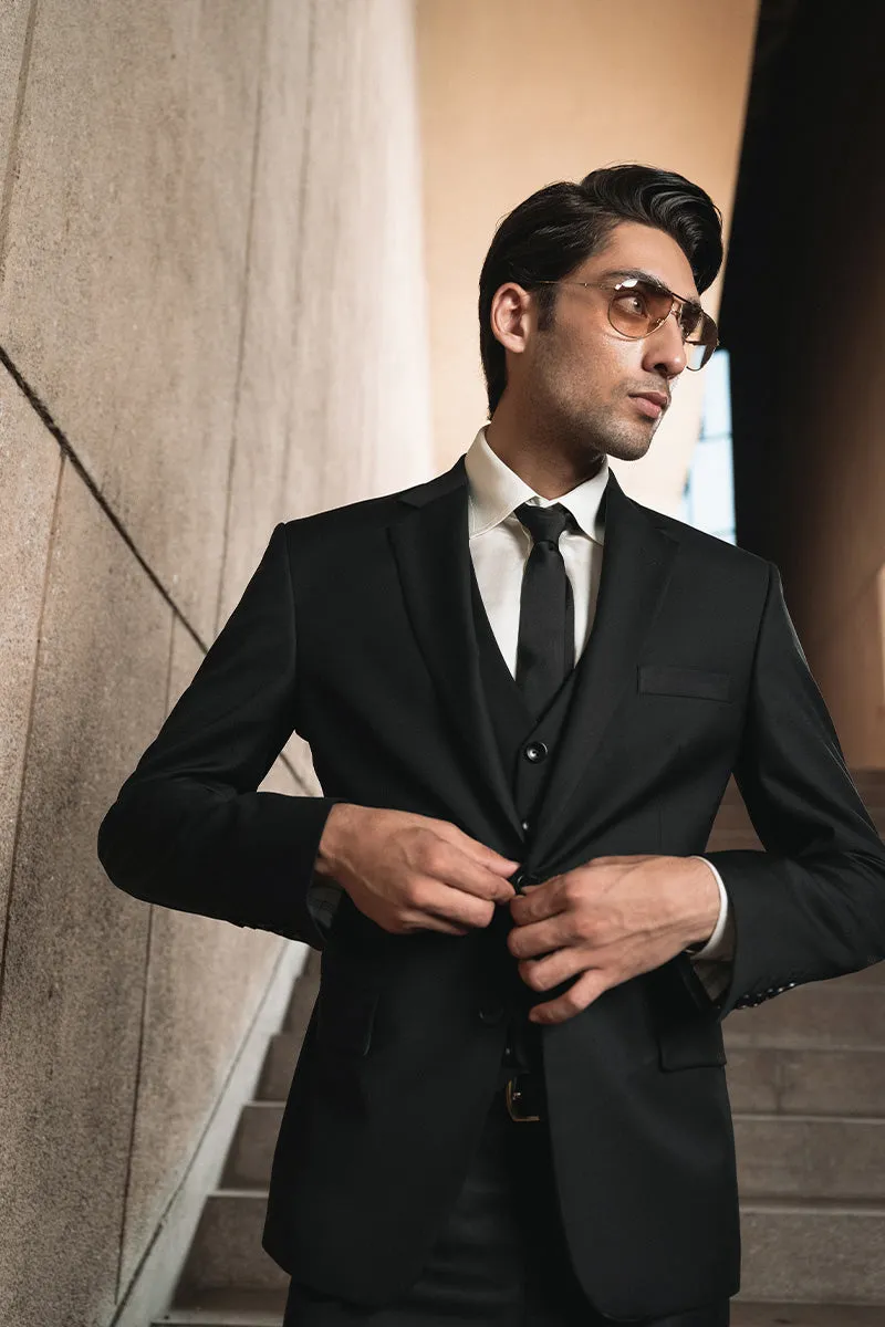 Onyx Black Three Piece Suit