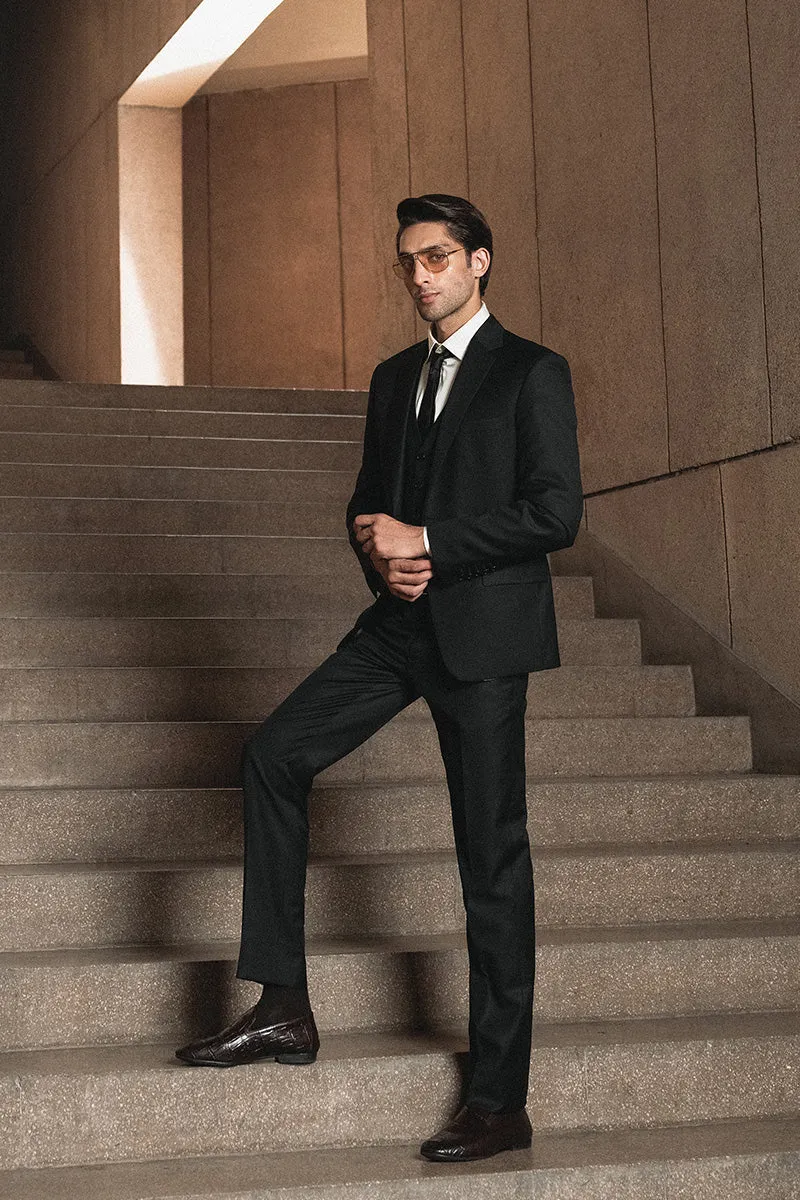 Onyx Black Three Piece Suit