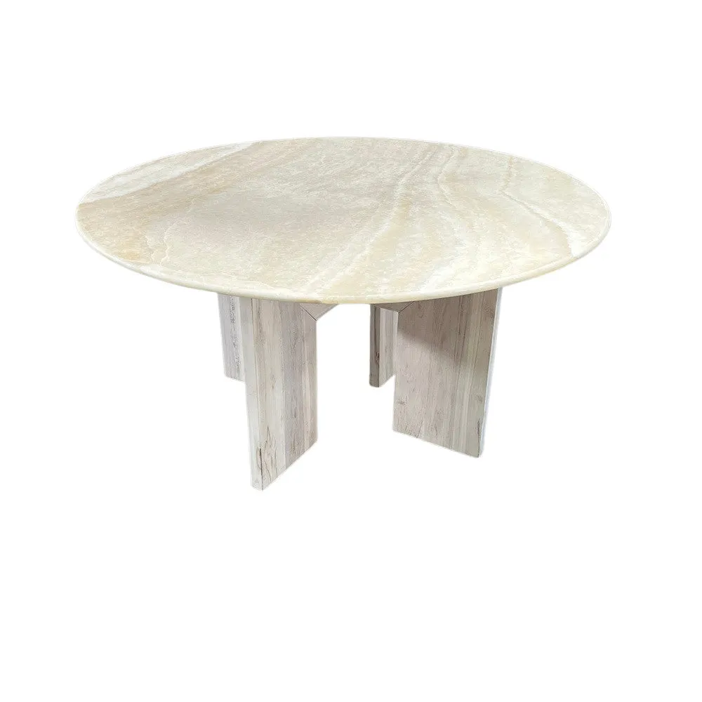 Onyx Dining Table With Teak Wood Base