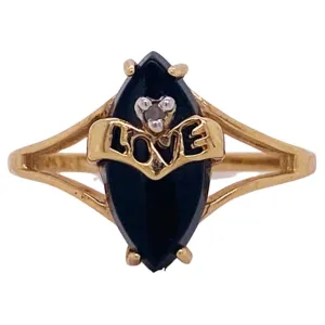 Onyx Heart Love Ring