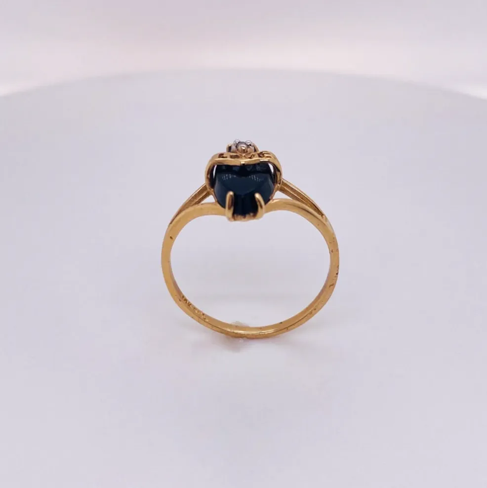 Onyx Heart Love Ring