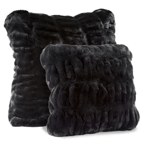 Onyx Mink Faux Fur Pillows by Fabulous Furs