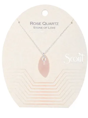 Organic Stone Necklace - Rose Quartz/Silver