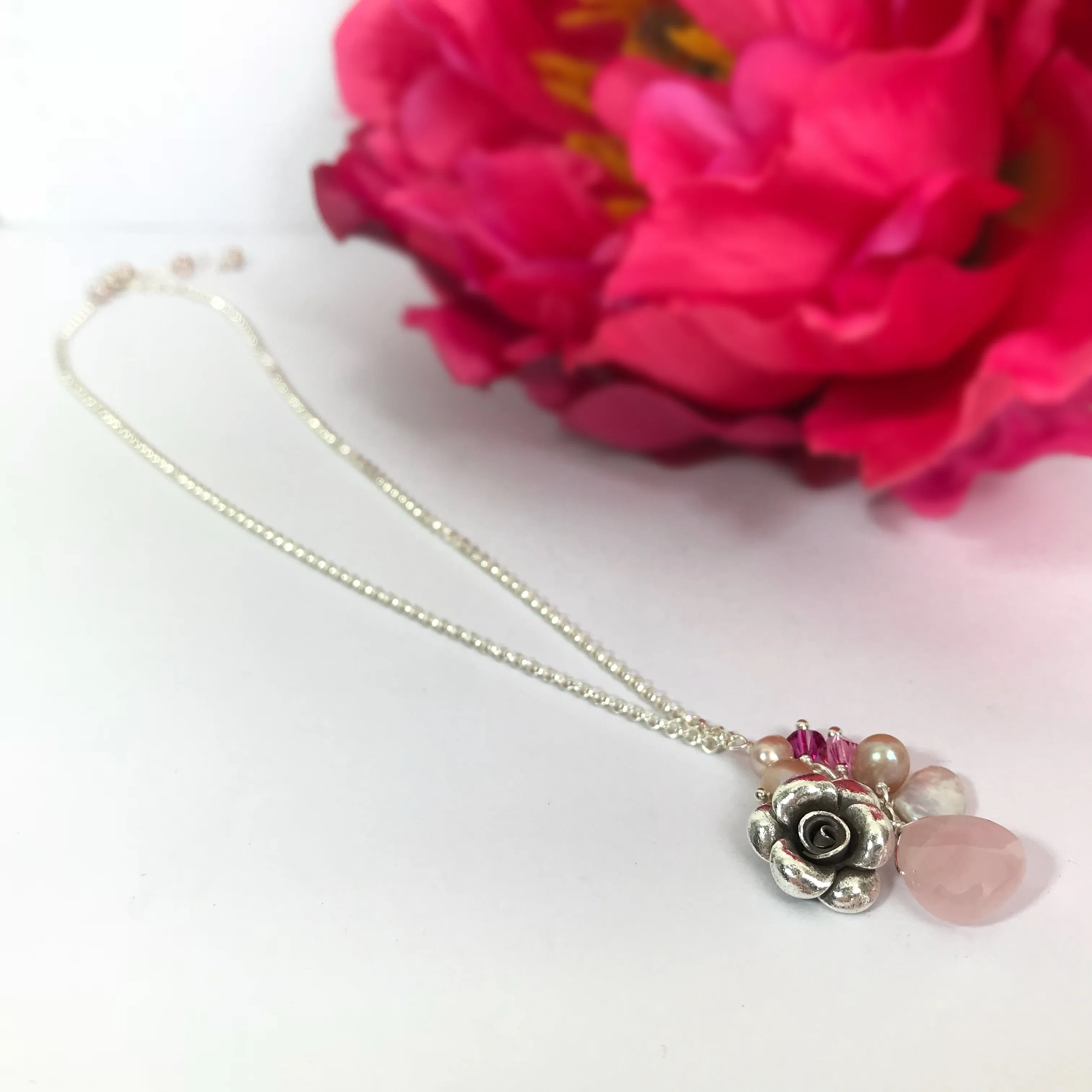 Paradise Rose Pendant (Pink) - VNKL140