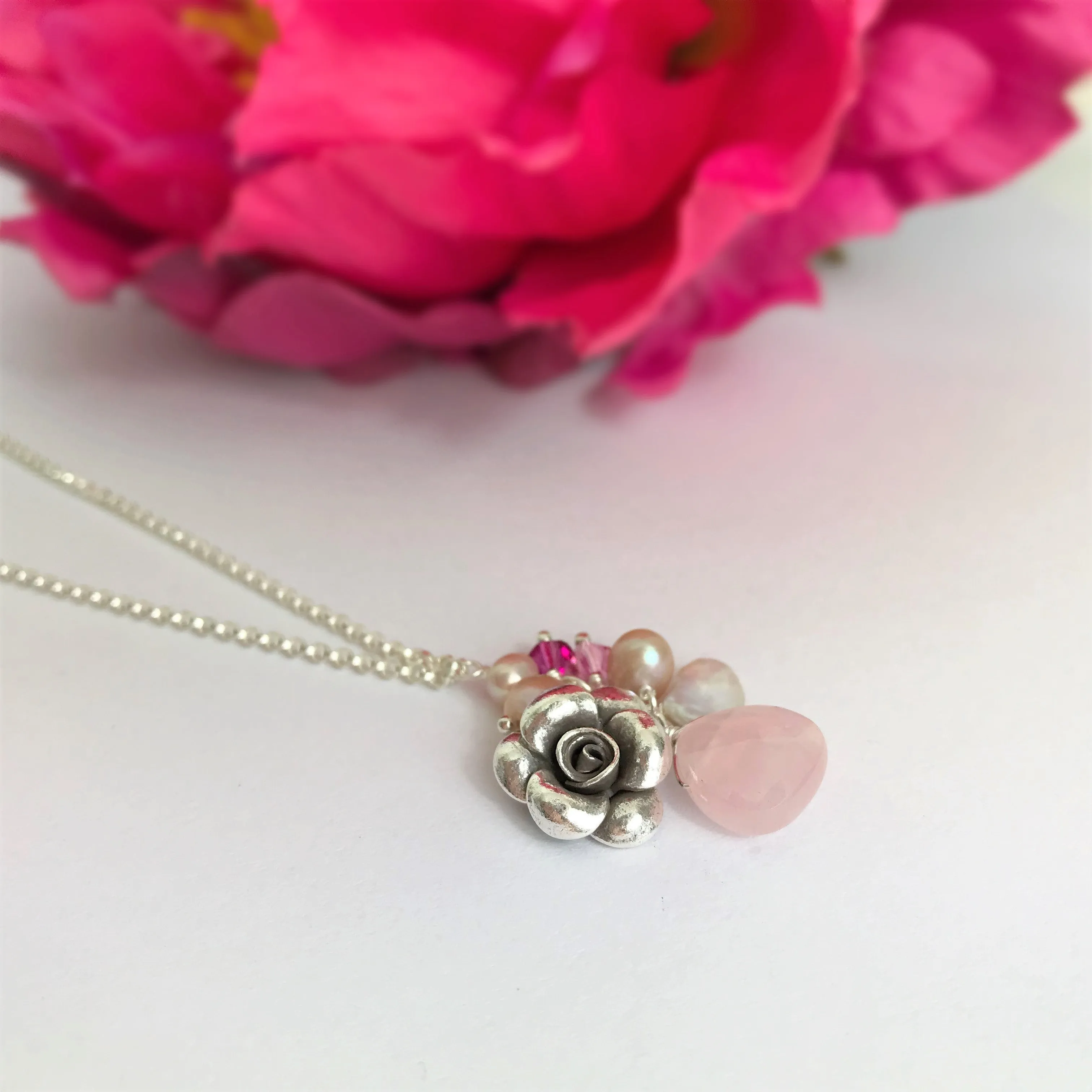 Paradise Rose Pendant (Pink) - VNKL140