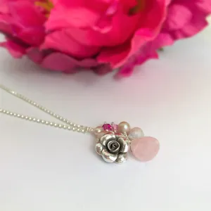 Paradise Rose Pendant (Pink) - VNKL140