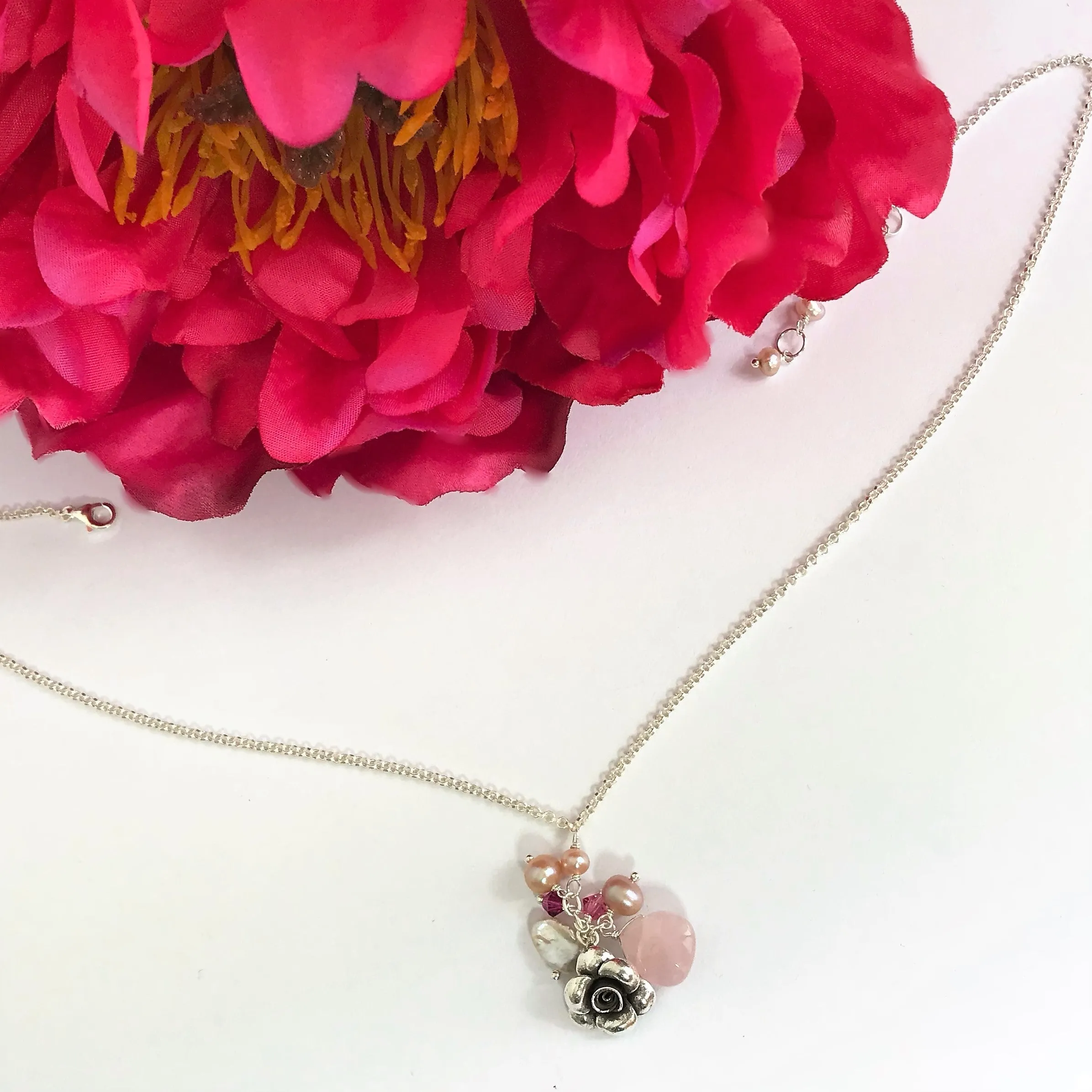 Paradise Rose Pendant (Pink) - VNKL140