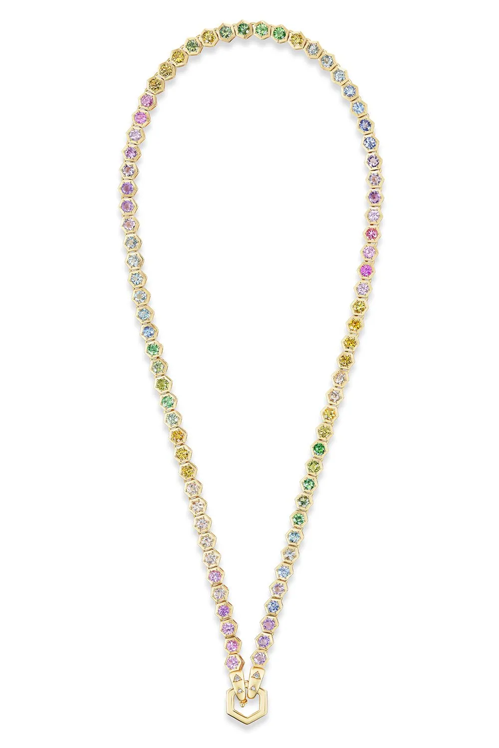 Pastel Rainbow Open Tennis Necklace