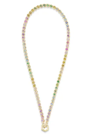 Pastel Rainbow Open Tennis Necklace