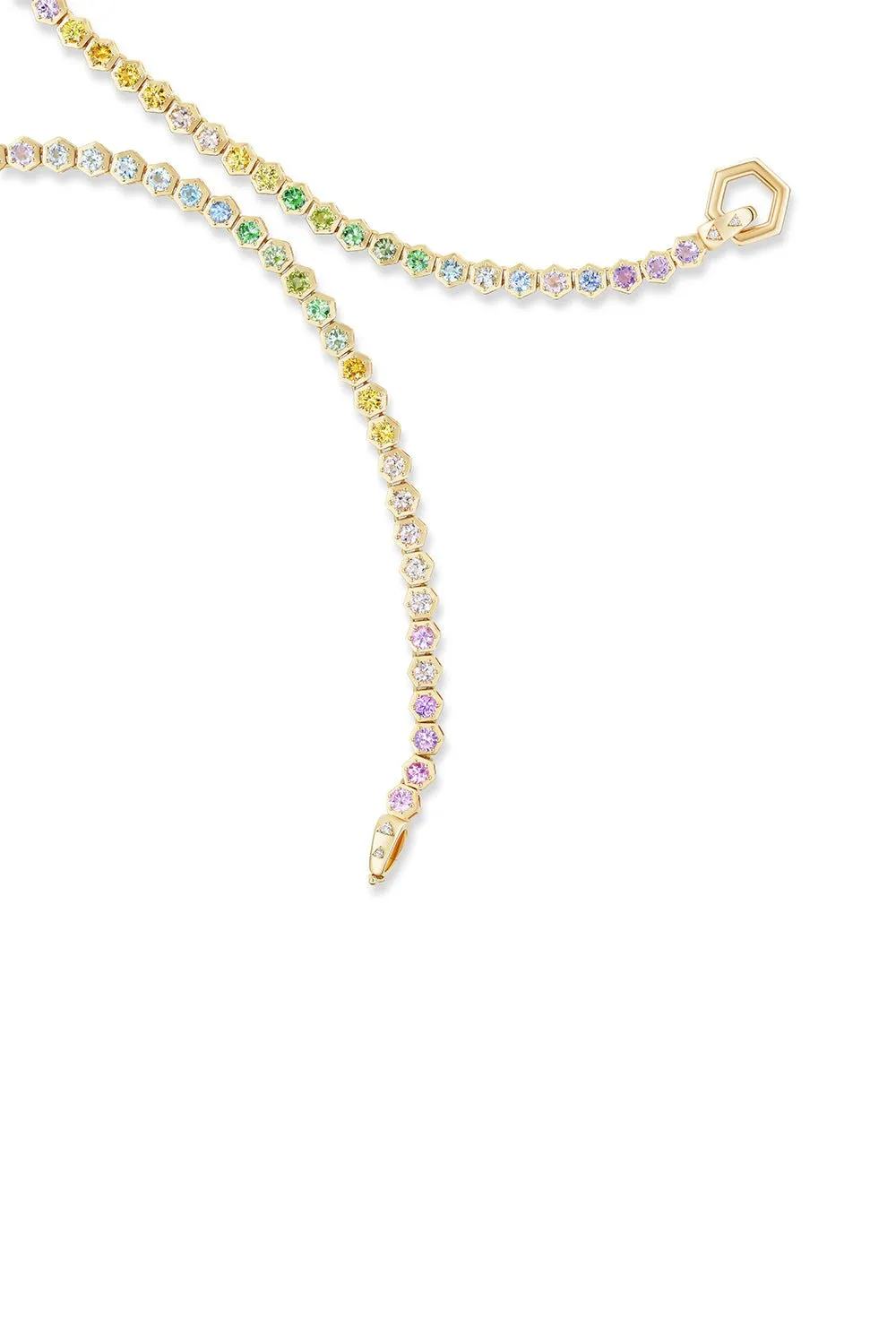 Pastel Rainbow Open Tennis Necklace