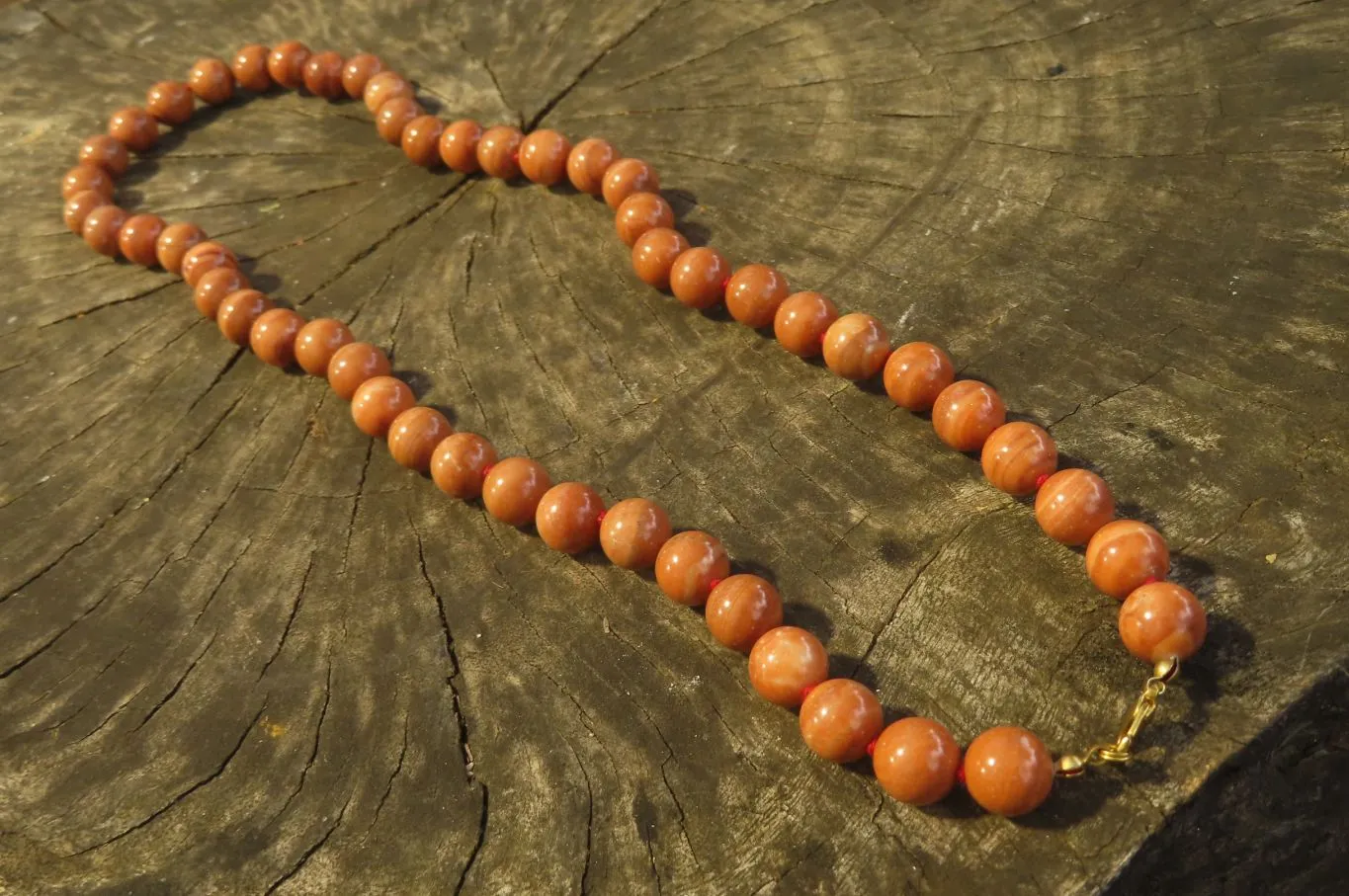 Polished Brown Jasper Ball Shaped Bead Necklace - Sold Per Item - From Madagascar