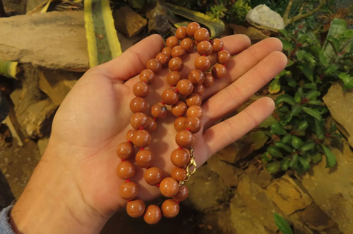 Polished Brown Jasper Ball Shaped Bead Necklace - Sold Per Item - From Madagascar