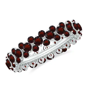 Prong Set Real Garnet Full Eternity Band Ring