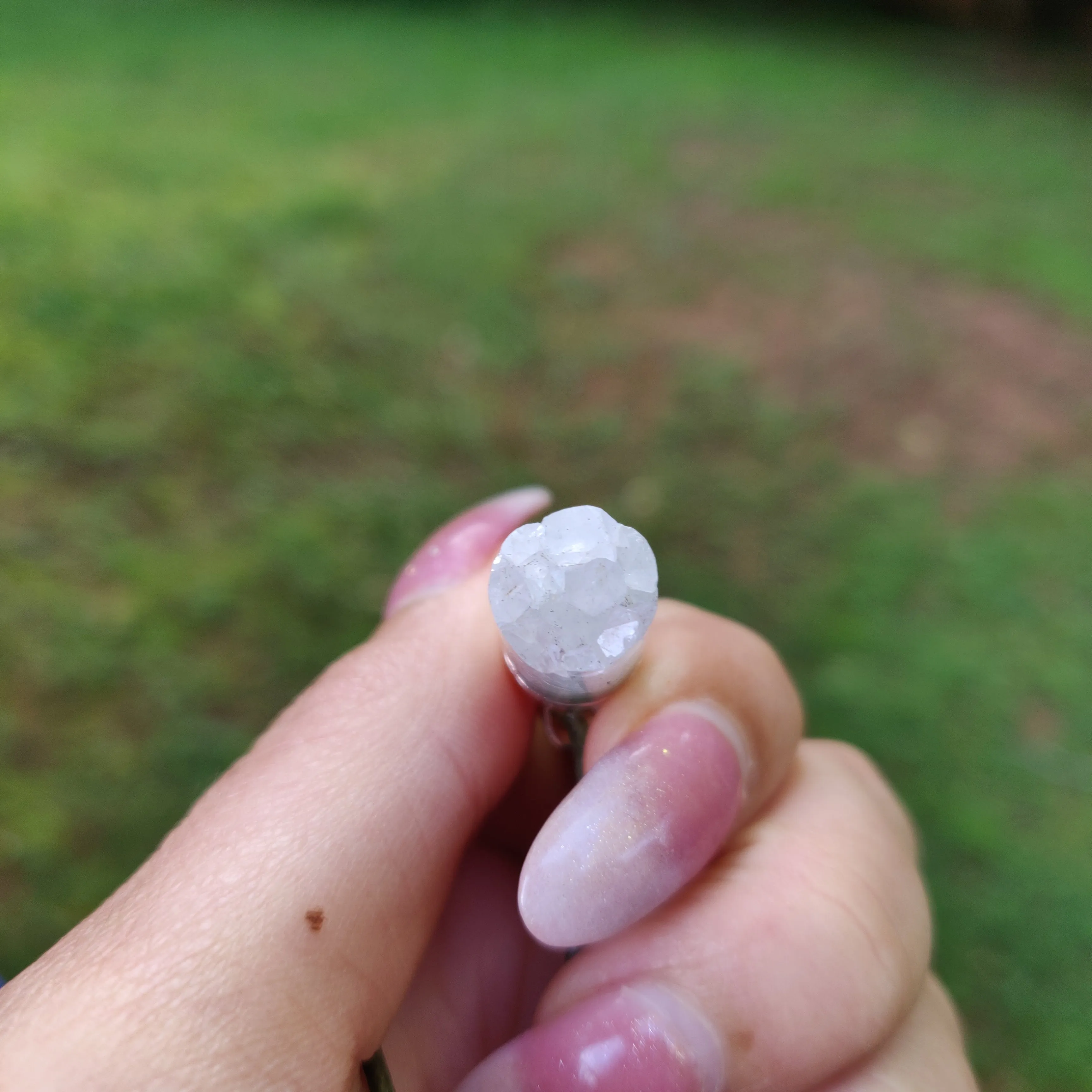 Quartz and Agate Cylinder Pendant includes a FREE Cotton Cord Necklace (#1)