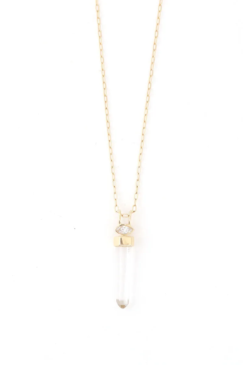 Quartz Pencil Marquise Necklace by Celine Daoust