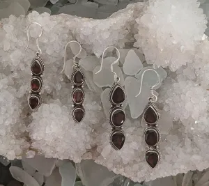 Radiant Garnet Drop Earrings