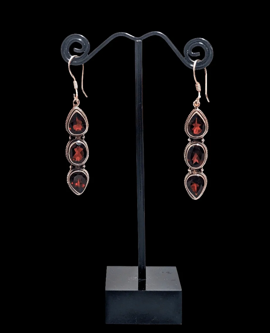 Radiant Garnet Drop Earrings