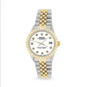 Rolex Datejust 2-Tone Watch 3.05ct Diamond Bezel/White Diamond Dial TFJ-142508554