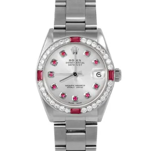 Rolex Datejust 31mm | 6827-SS-SLV-RBY-AM-4RBY-OYS