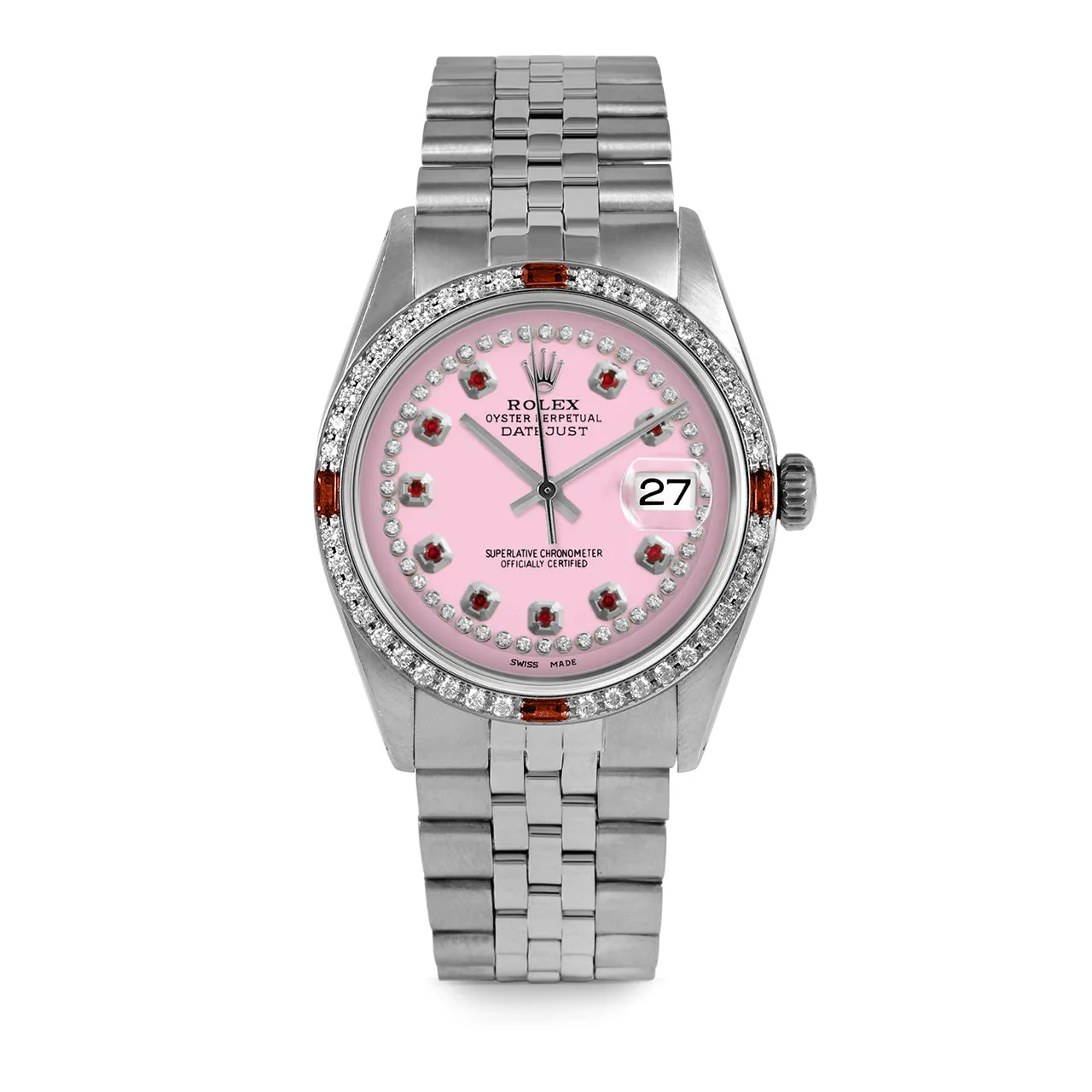 Rolex Datejust 36mm | 1601-SS-PNK-STRR-4RBY-JBL