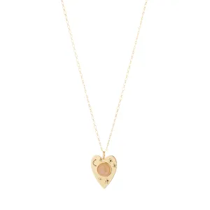 Rose Quartz & Gold Planchette Pendant Necklace