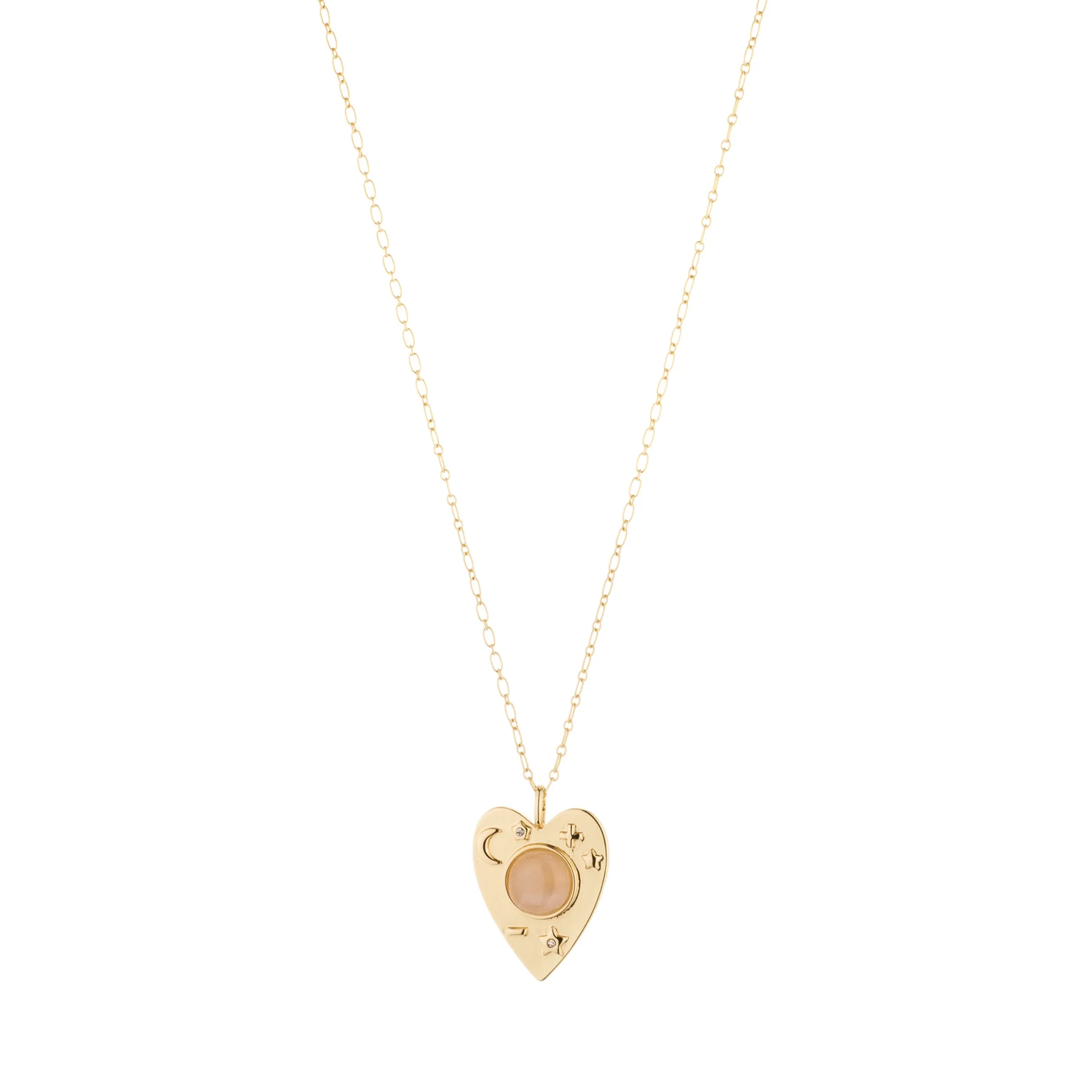 Rose Quartz & Gold Planchette Pendant Necklace