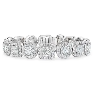 Round and Radiant Cut Diamond Bracelet, 16 CT