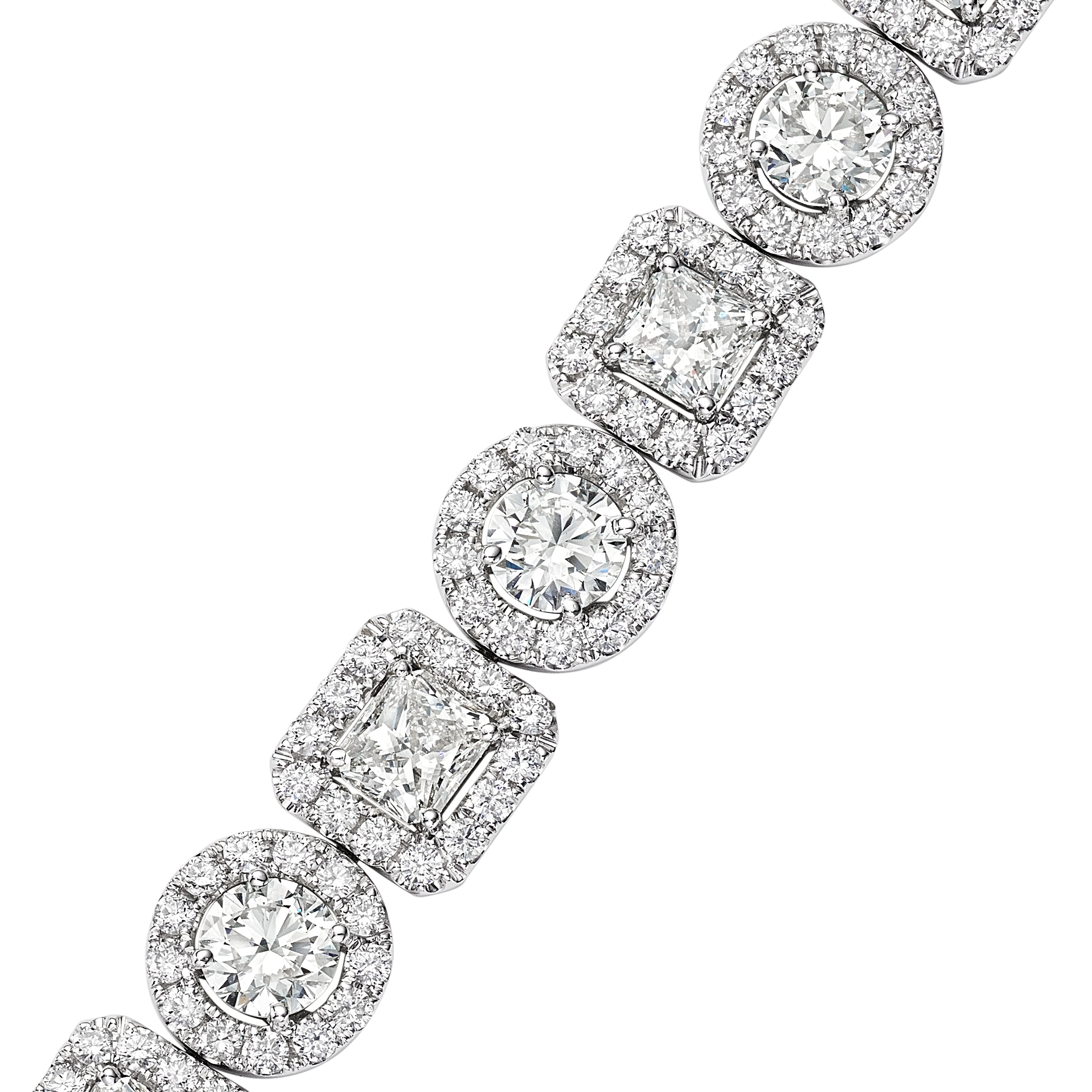 Round and Radiant Cut Diamond Bracelet, 16 CT