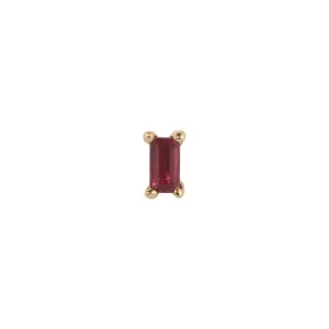 Ruby Baguette Stud (Single)