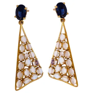 Sapphire & Moonstone Statement Earrings