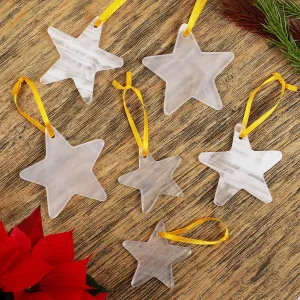 Set of 6 Natural Onyx Star Ornaments Handcrafted in Mexico - Star of the East | NOVICA