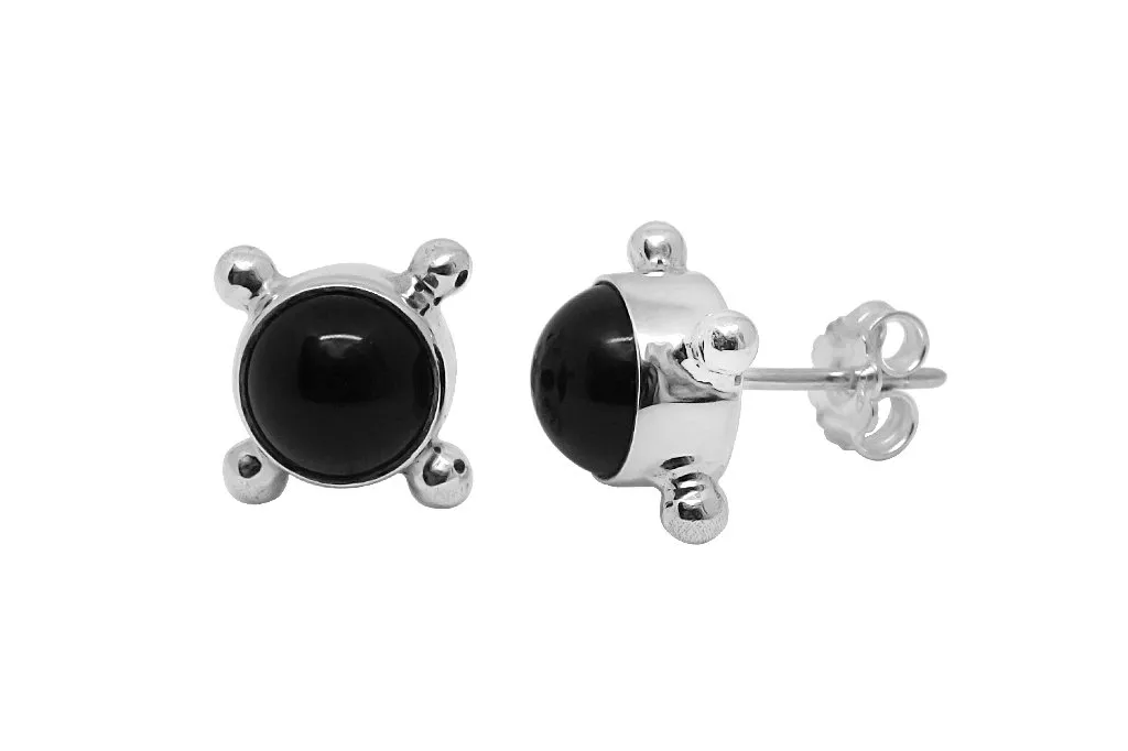 Silver Black Onyx Chloe Earrings