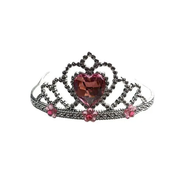 Silver Tiara with Heart Gemstone