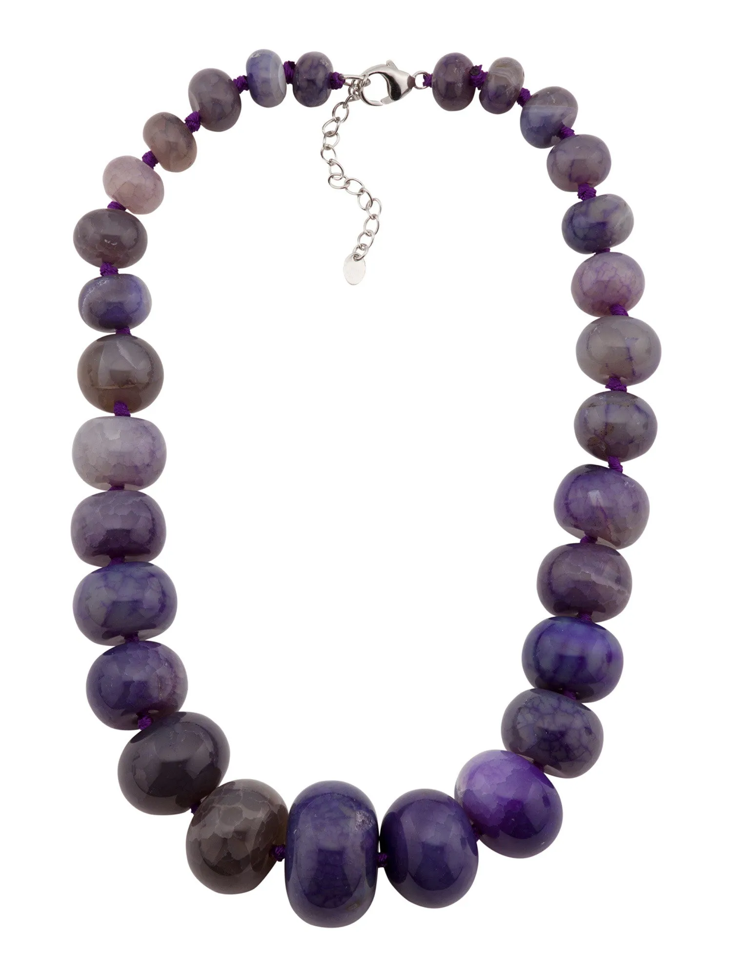 SPRIG Sterling Silver Purple Quartz Gumball Graduated Necklace