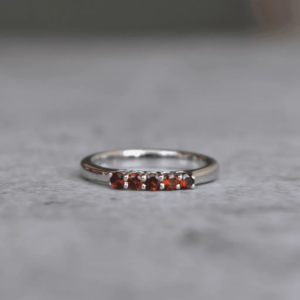 Stacking Delight - Garnet Ring