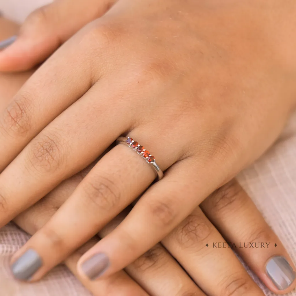 Stacking Delight - Garnet Ring